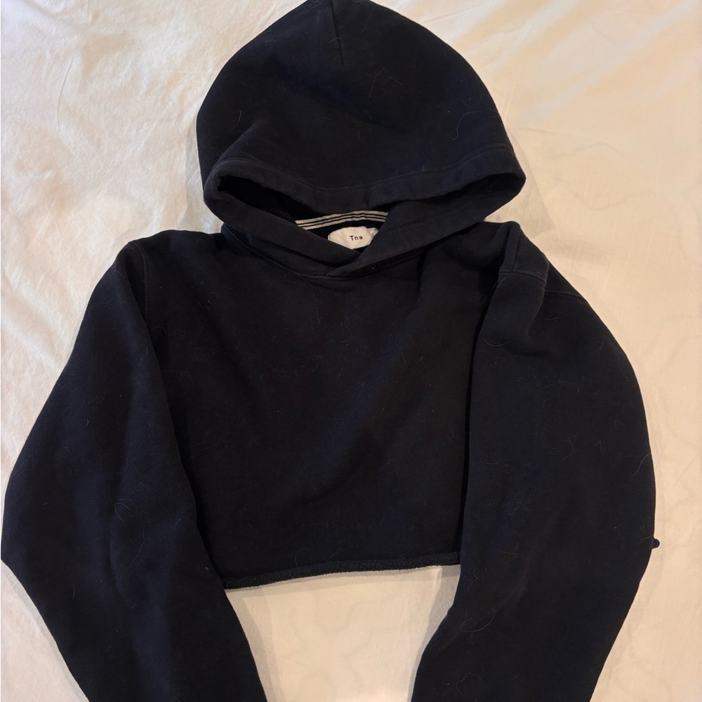TNA Black Cropped Hoodie Sweater